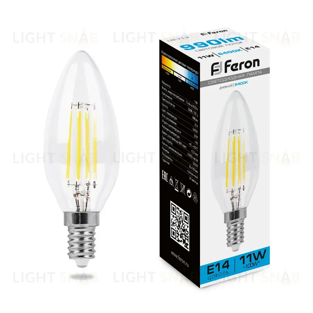 Лампа светодиодная Feron LB-713 Свеча E14 11W 6400K 38231 38231