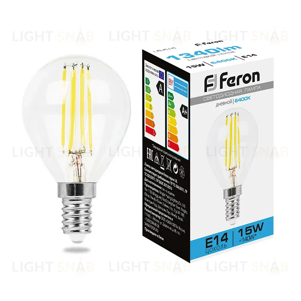 Лампа светодиодная Feron LB-515 Шарик E14 15W 6400K 38251 38251