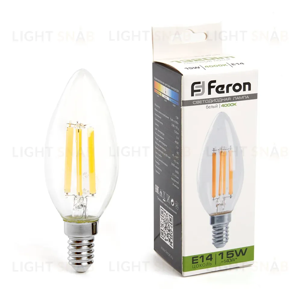 Лампа светодиодная Feron LB-717 Свеча E14 15W 4000K 38258 38258