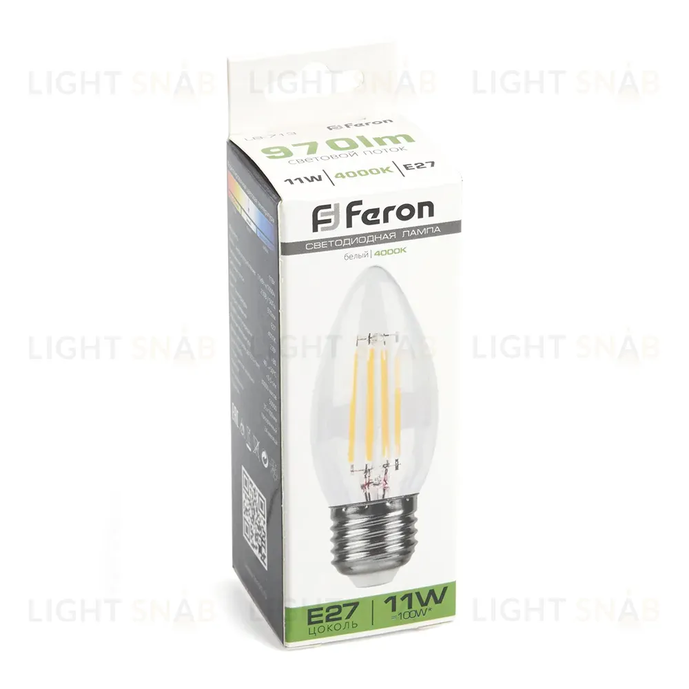 Лампа светодиодная Feron LB-713 Свеча E27 11W 4000K 38273 38273