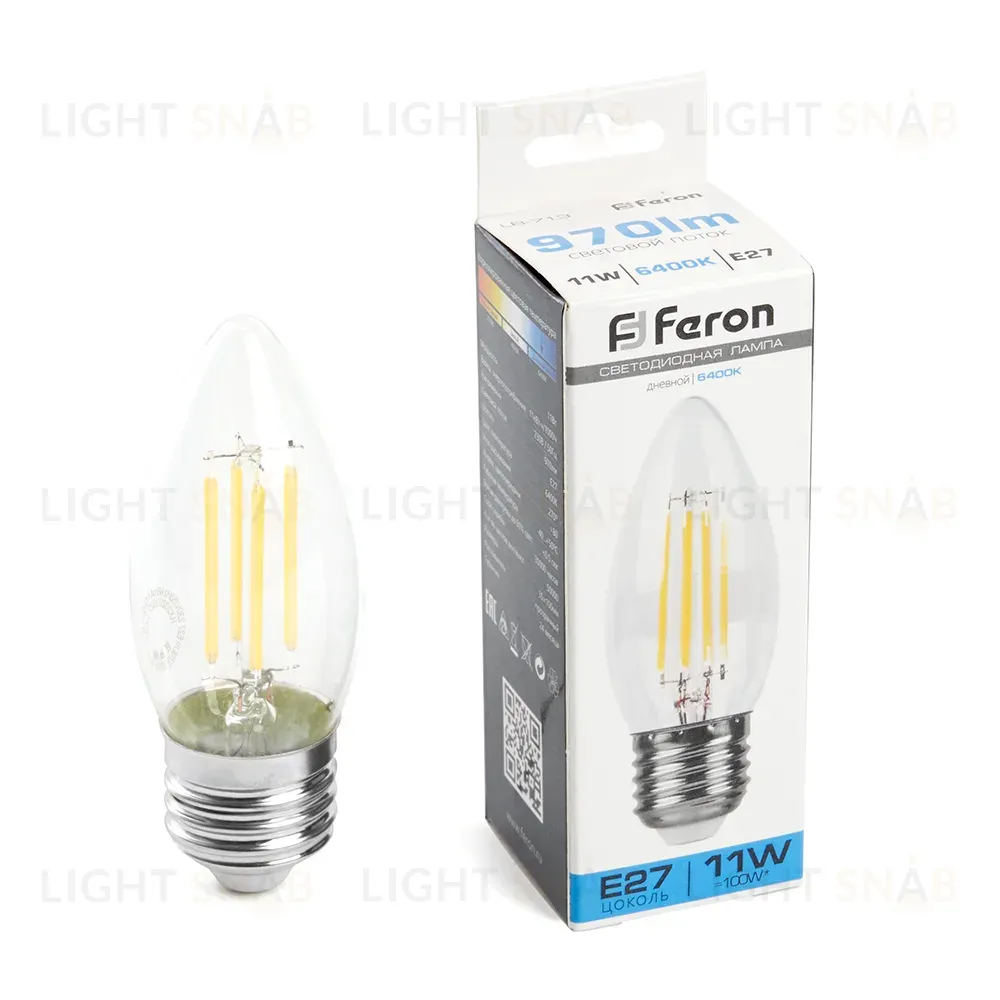 Лампа светодиодная Feron LB-713 Свеча E27 11W 6400K 38274 38274