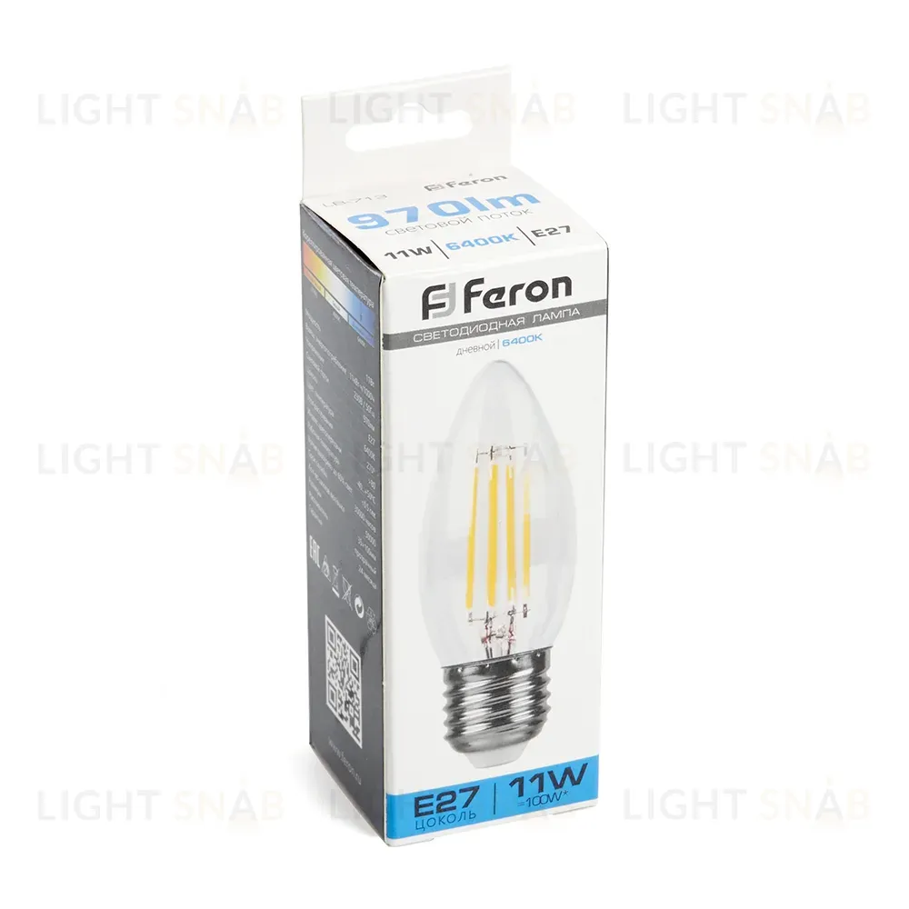Лампа светодиодная Feron LB-713 Свеча E27 11W 6400K 38274 38274