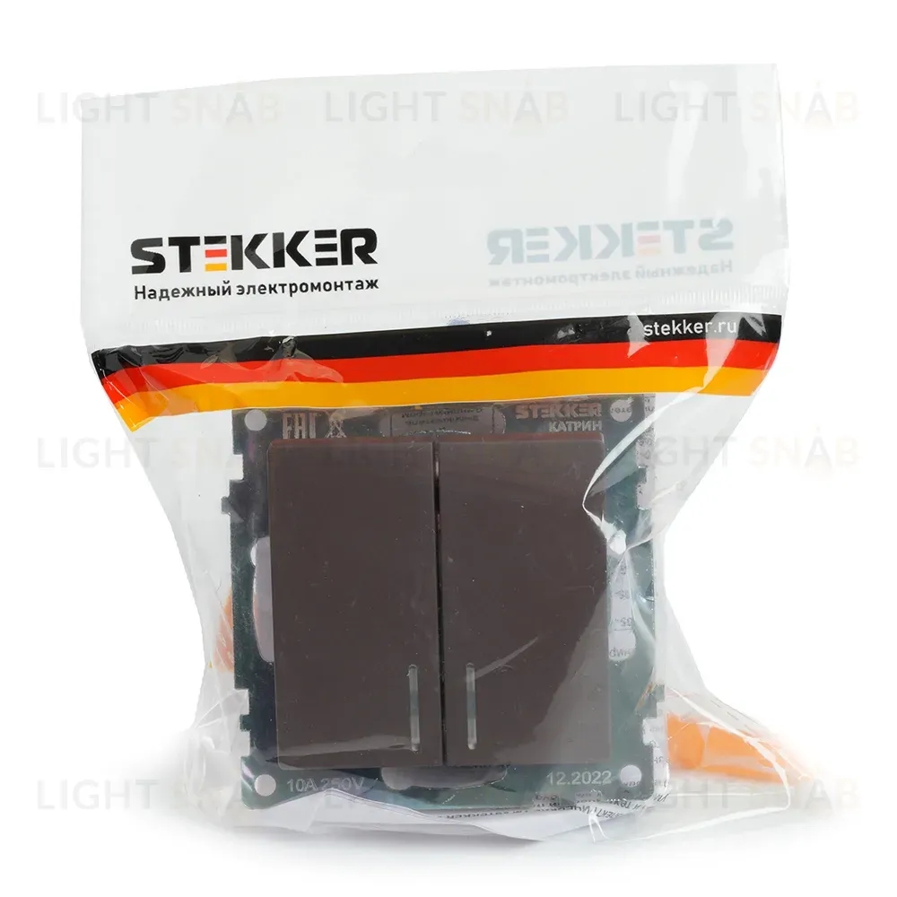 Выключатель 2-клавишный Stekker Катрин GLS10-7102-04 49021 49021