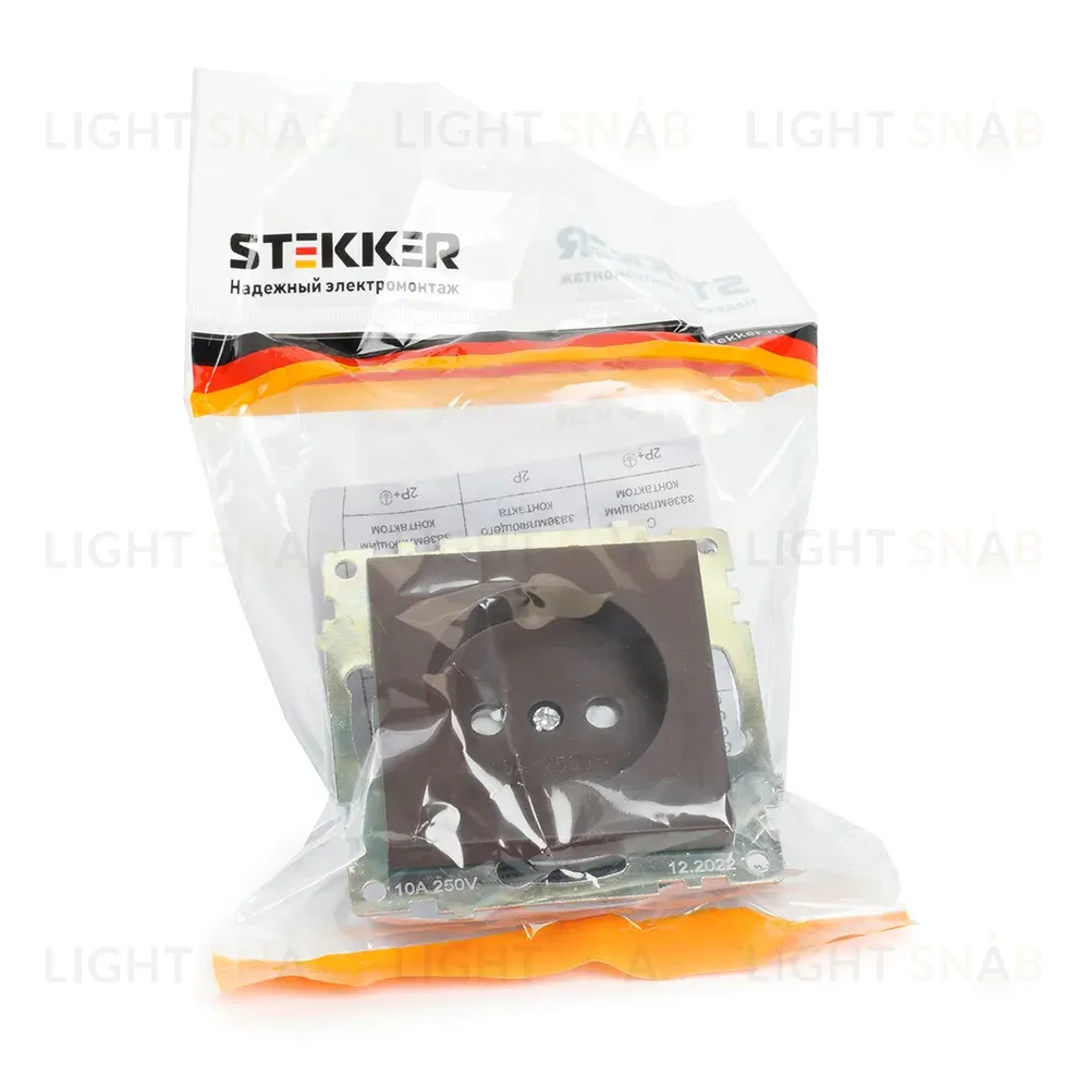 Розетка 1-местная с защитной шторкой Stekker Катрин GLS10-7109-04 49025 49025