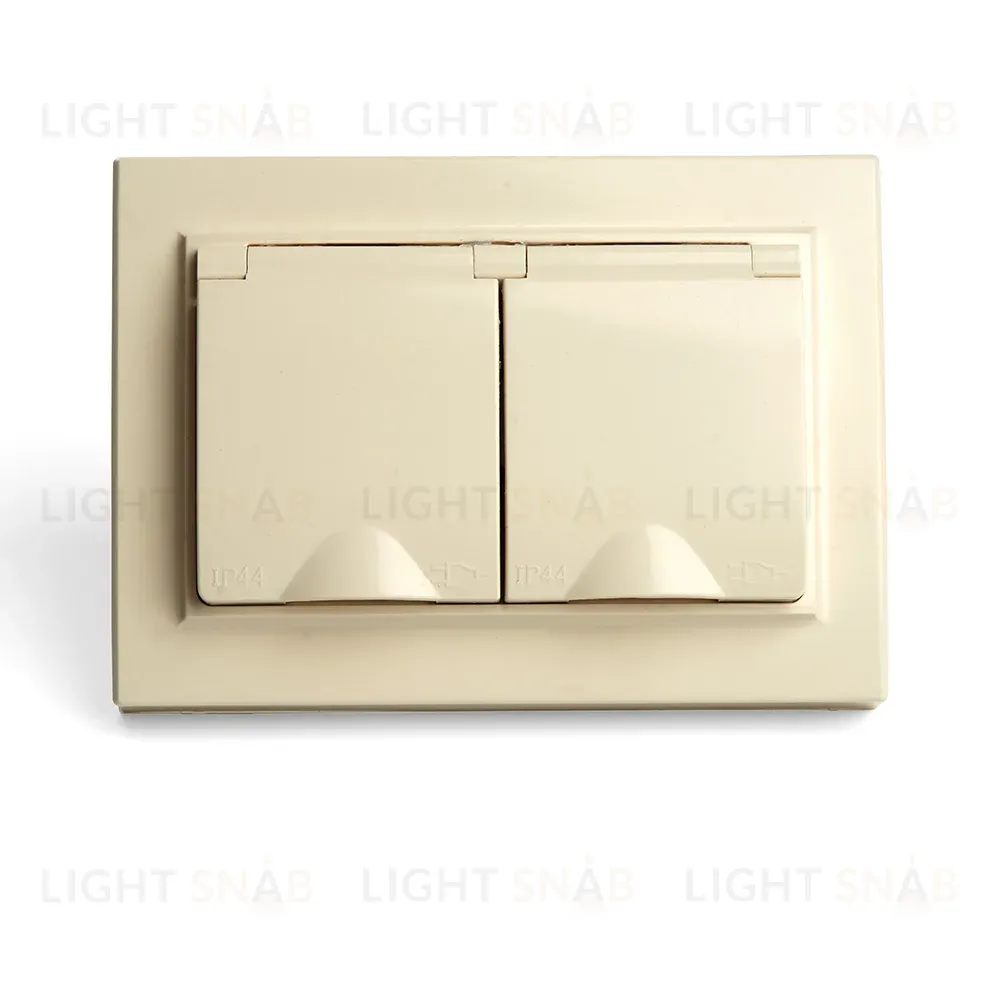 Розетка 2-местная с/з с крышкой Stekker Эрна PST16-9015-02 49137 49137