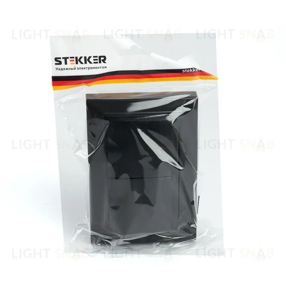 Розетка 2-местная с/з с крышкой Stekker Эрна PST16-9015-03 49138 49138