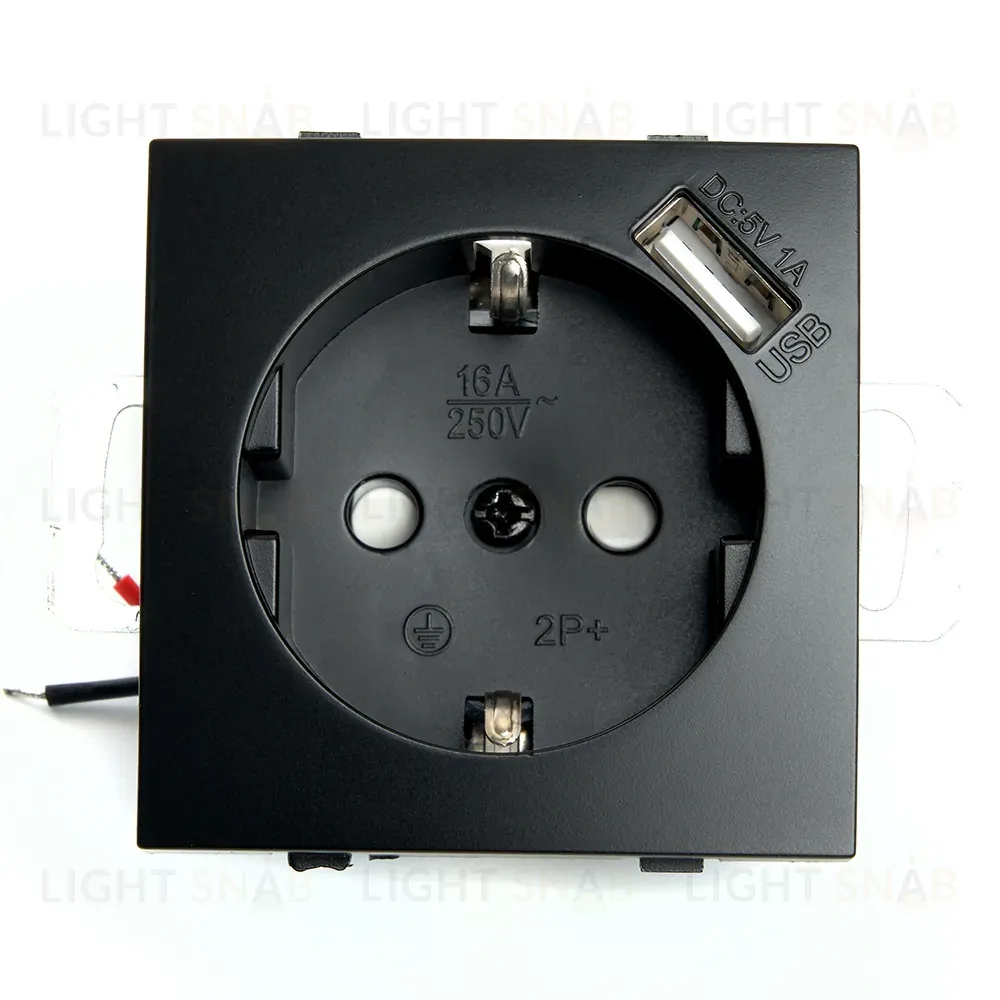 Розетка 1-местная с/з с защитной шторкой и USB Stekker Эрна PST16-9111-03 49155 49155