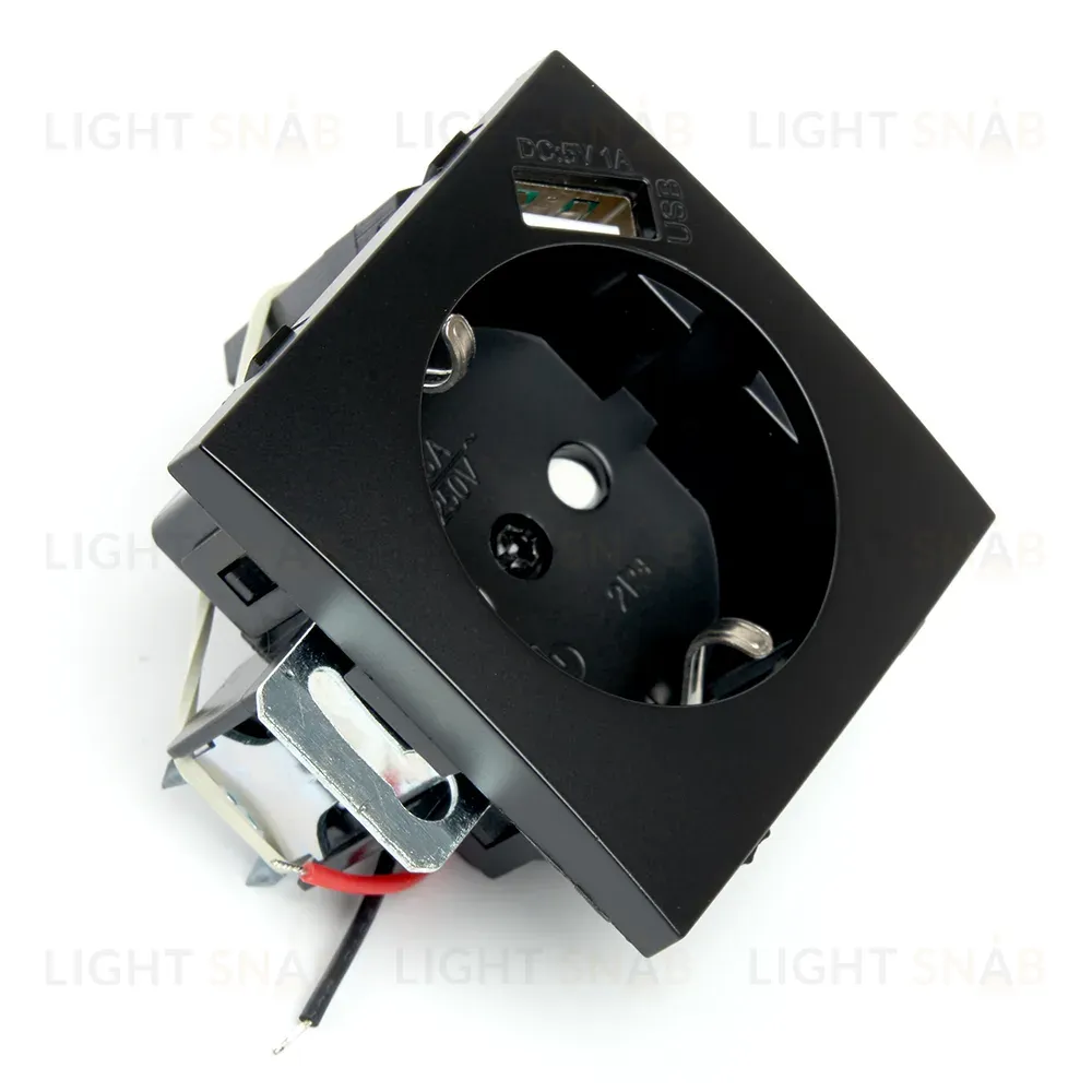 Розетка 1-местная с/з с защитной шторкой и USB Stekker Эрна PST16-9111-03 49155 49155