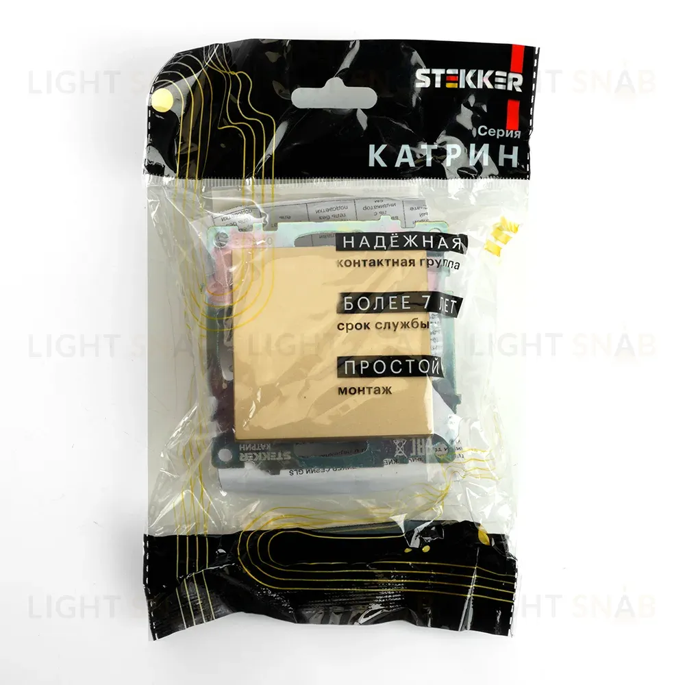 Выключатель 1-клавишный Stekker Катрин GLS10-7103-08 49213 49213