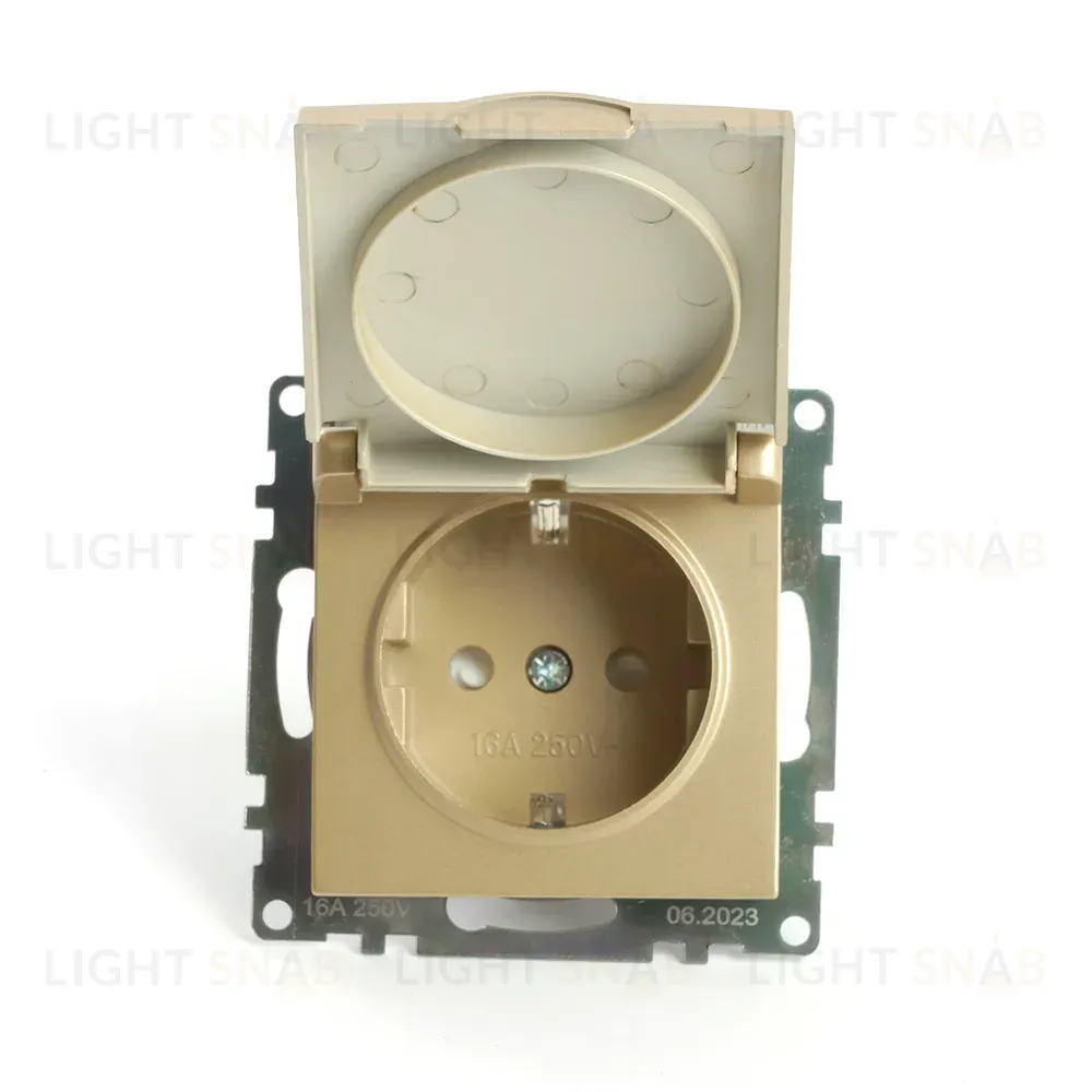 Розетка 1-местная с/з с защитной шторкой Stekker Катрин GLS16-7112-08 49222 49222