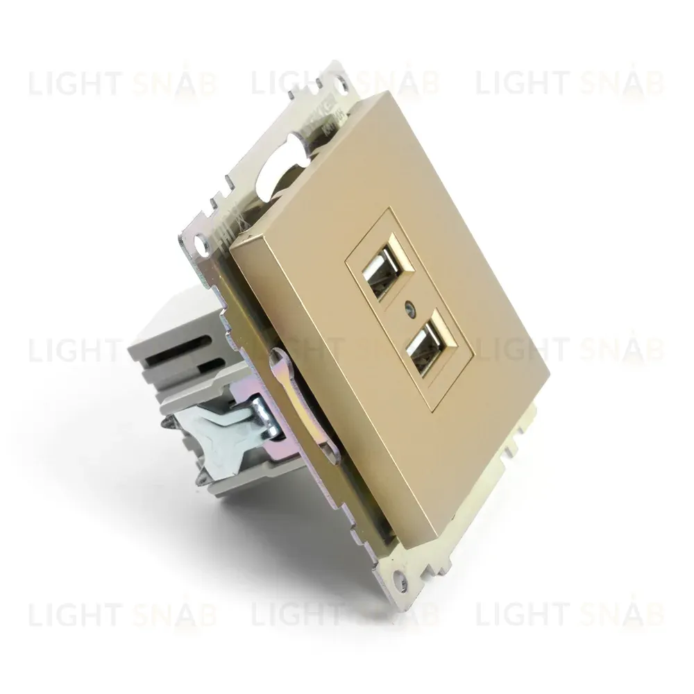 Розетка 2-местная USB Stekker Катрин GLS10-7115-08 49229 49229