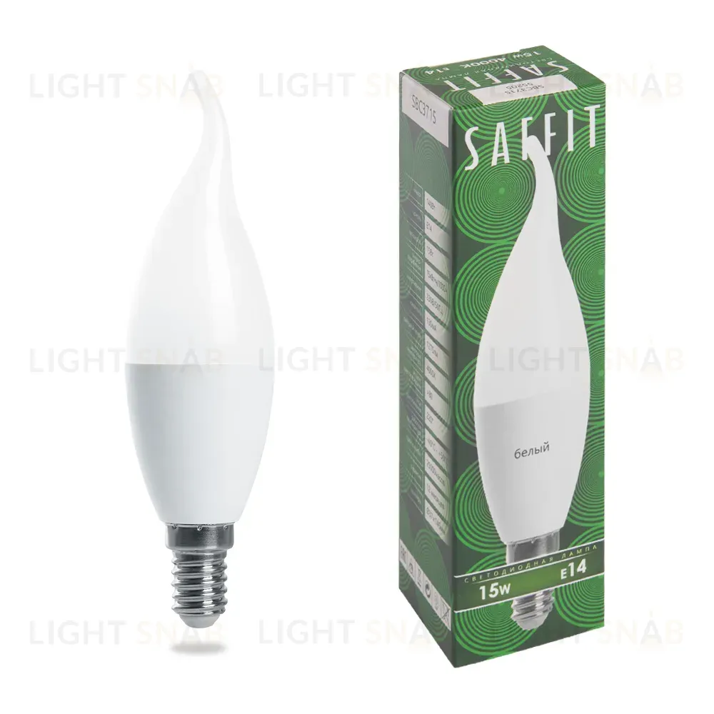 Лампа светодиодная Saffit SBC3715 Свеча на ветру E14 15W 4000K 55205 55205