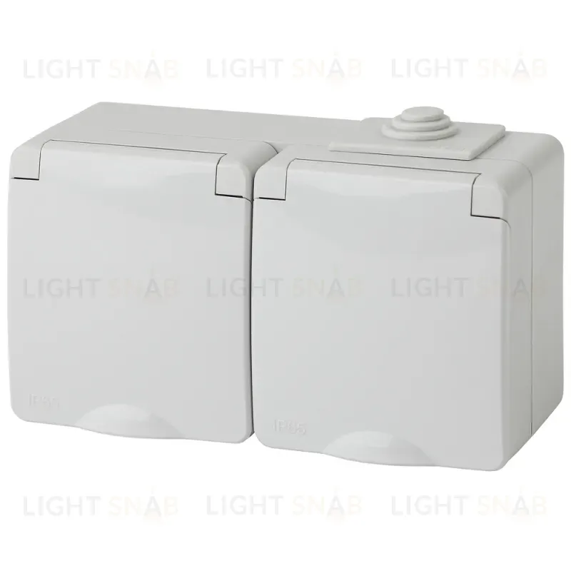 Розетка ЭРА Эксперт 2х2P E IP65 со шторками 16A 250V 11-2604-03 Б0035992 Б0035992
