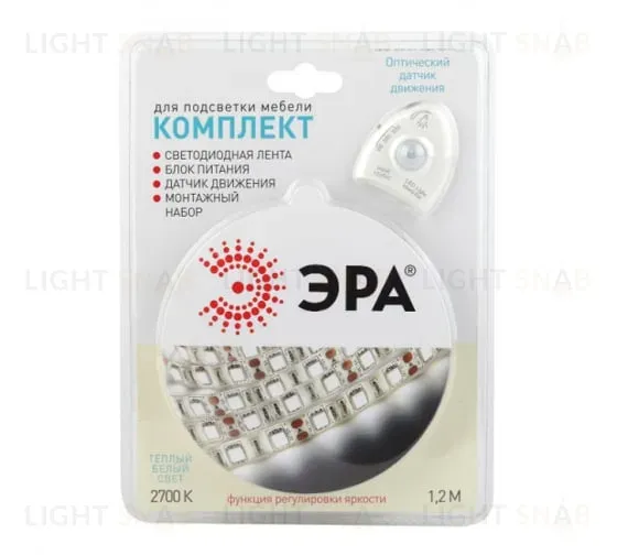 Светодиодная лента ЭРА 4,8W/m 30LED/m 2835SMD теплый белый 1,2M 2835move-4,8-30-12-2700-1,2m Б0043072 Б0043072