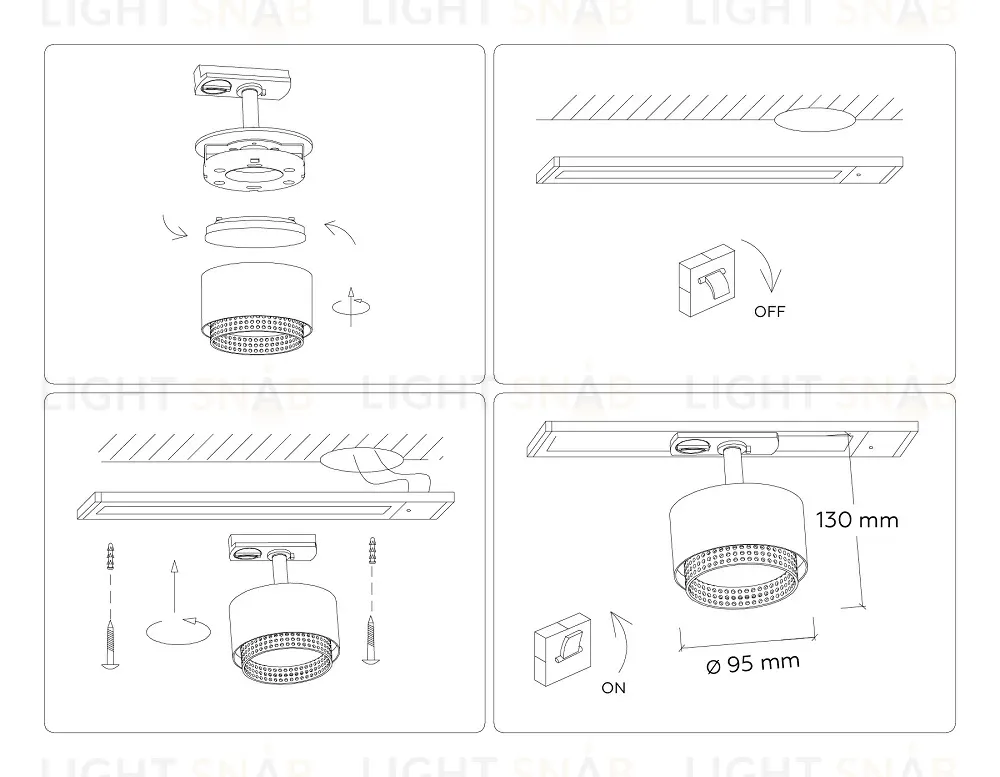 Трековый однофазный светильник Ambrella Light Track System GL5379 GL5379