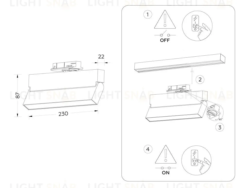 Трековый однофазный светильник Ambrella Light Track System GL6806 GL6806
