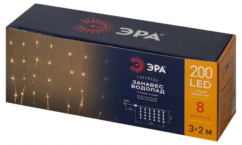 Светодиодная гирлянда Эра ENIN-200WL Б0060416 Б0060416