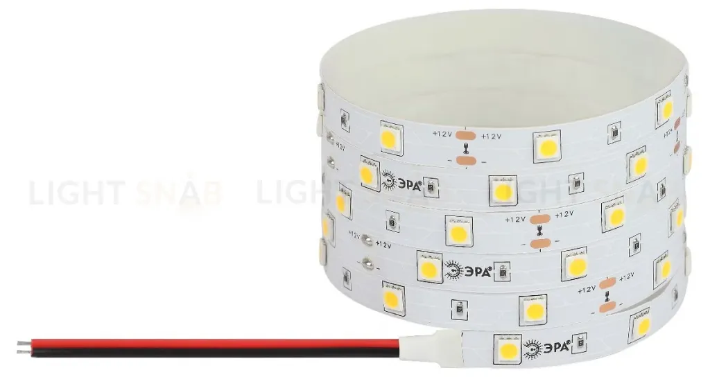 Светодиодная лента Эра 12В 5050 7,2Вт/м 4000K 5м IP20 LS5050-7,2-30-12-4000K-IP20-1 year-5m Б0059916 Б0059916