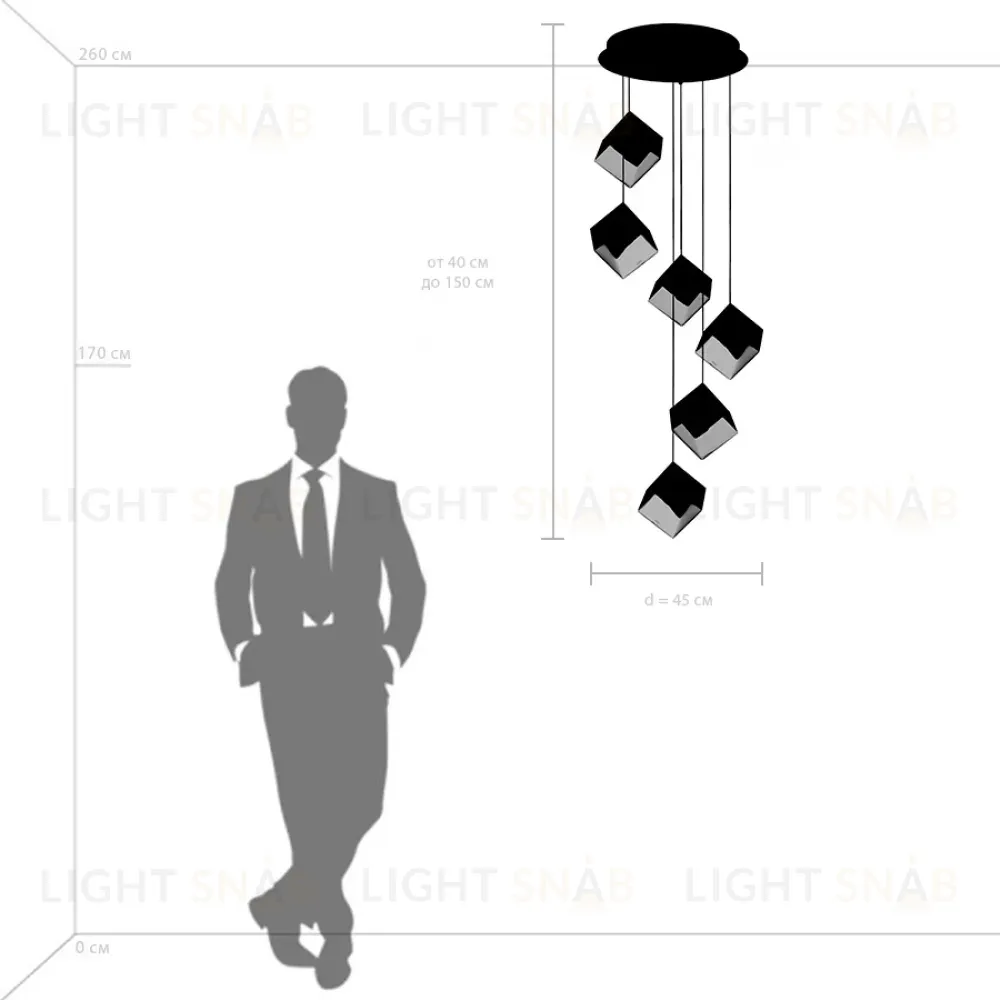 Каскадная люстра Lightstar Qubica 805569 805569