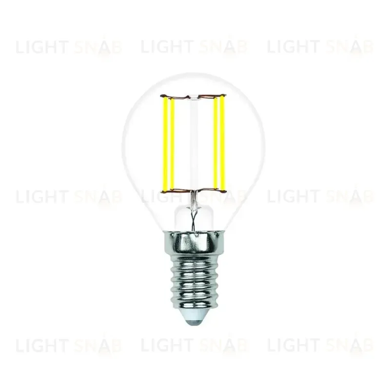 Лампа светодиодная филаментная Volpe E14 4W 4000K прозрачная LED-G45-4W/4000K/E14/CL/SLF UL-00008313 LED-G45-4W/4000K/E14/CL/SLF