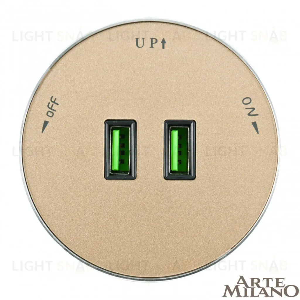 Трековая розетка Arte Milano Am-track-sockets 380011TS/USBx2 Gold 380011TS/USBx2 Gold