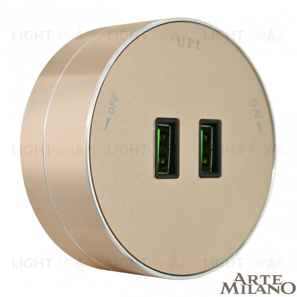 Трековая розетка Arte Milano Am-track-sockets 380011TS/USBx2 Gold 380011TS/USBx2 Gold