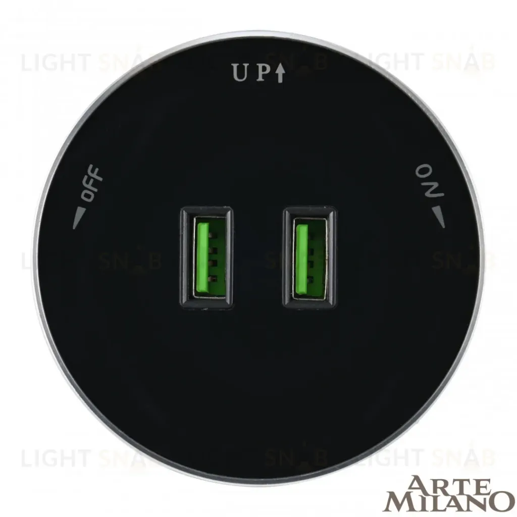 Трековая розетка Arte Milano Am-track-sockets 380011TS/USBx2 Black 380011TS/USBx2 Black