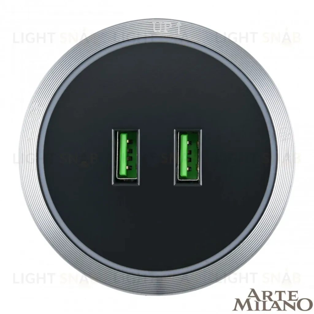 Трековая розетка Arte Milano Am-track-sockets 380066TS LED/USBx2 Grey 380066TS LED/USBx2 Grey