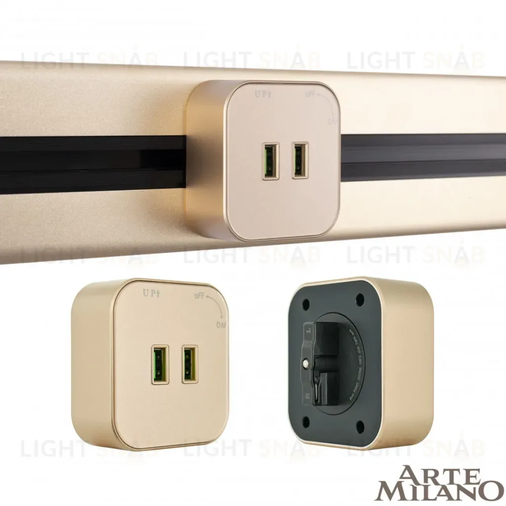 Трековая розетка Arte Milano Am-track-sockets 380022TS/USBx2 Gold 380022TS/USBx2 Gold