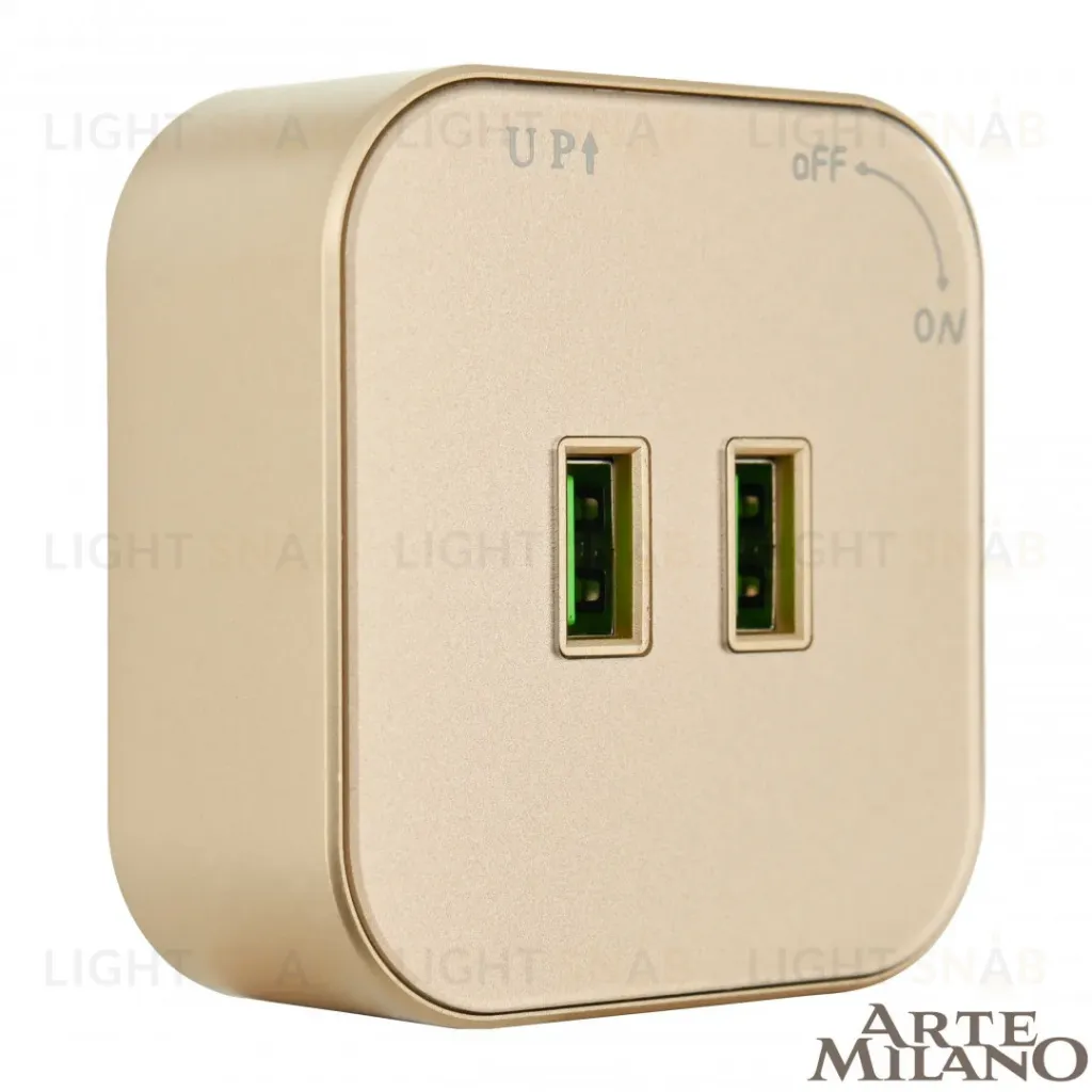 Трековая розетка Arte Milano Am-track-sockets 380022TS/USBx2 Gold 380022TS/USBx2 Gold