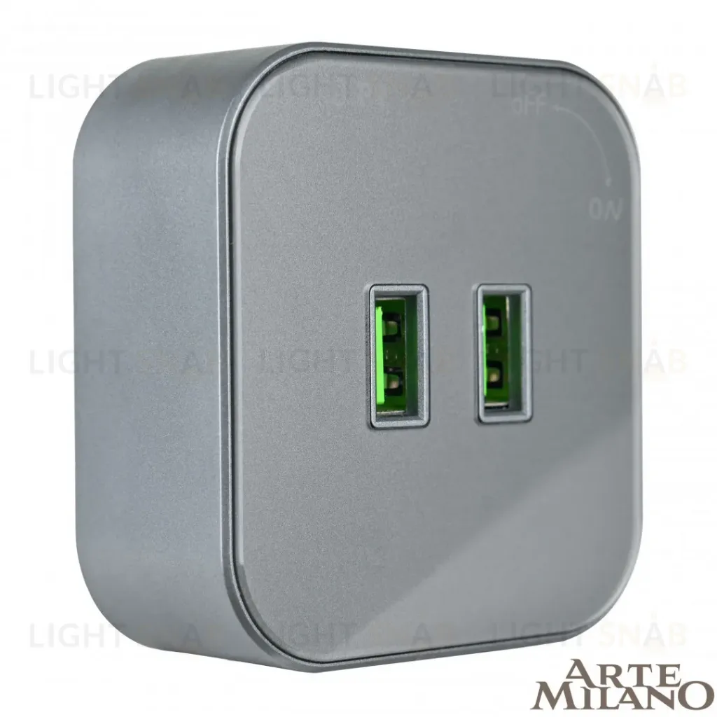 Трековая розетка Arte Milano Am-track-sockets 380022TS/USBx2 Grey 380022TS/USBx2 Grey