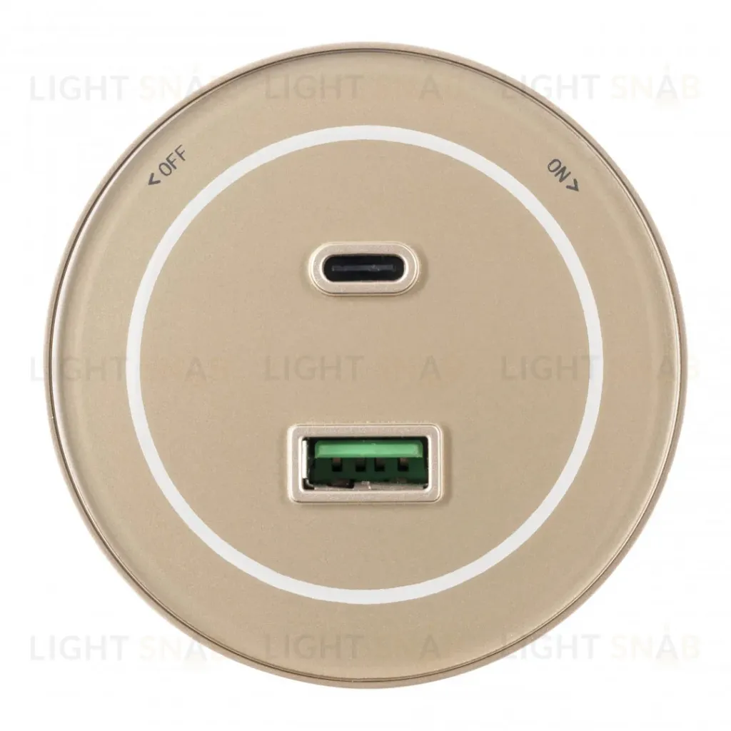 Трековая розетка Arte Milano Am-track-sockets-39 399732TS/USB-Type-C Gold 399732TS/USB-Type-C Gold