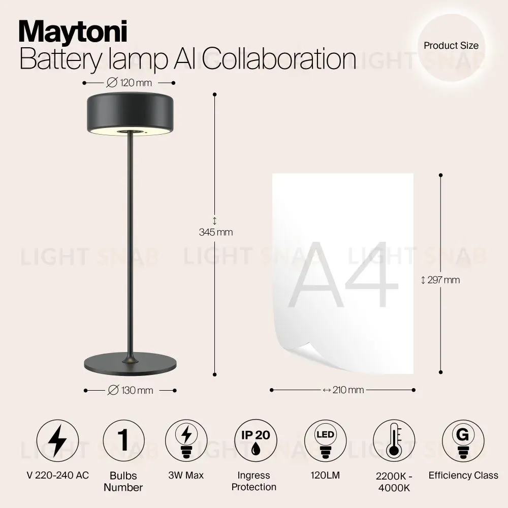 Аккумуляторная настольная лампа Maytoni AI Collaboration MOD229TL-L3B3K2 MOD229TL-L3B3K2