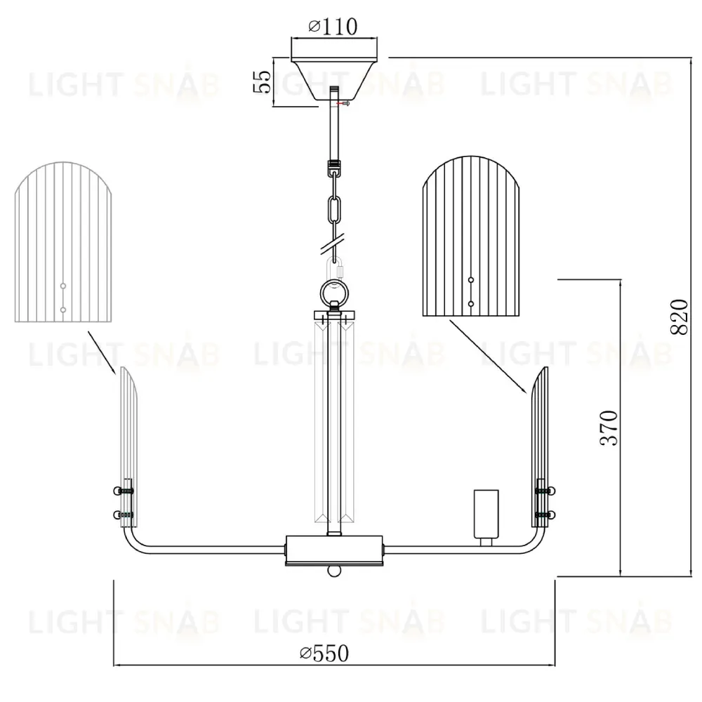 Подвесная люстра iLamp Dolce 15571-6 CR+MULT 15571-6 CR+MULT