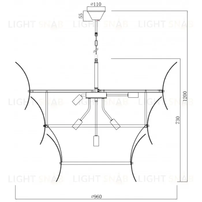 Подвесная люстра iLamp Gramercy 15602-19 ANB+CL 15602-19 ANB+CL