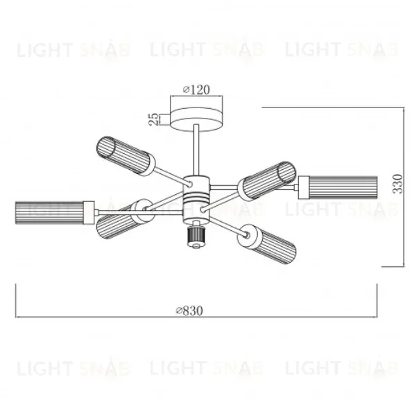Люстра на штанге iLamp Evolution 15609-6 AN+CL 15609-6 AN+CL