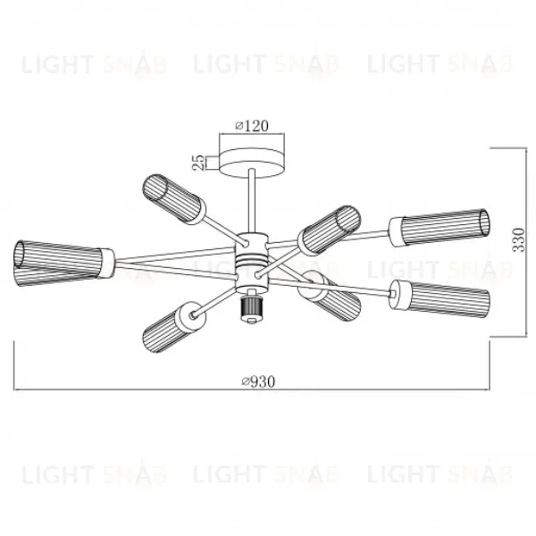 Люстра на штанге iLamp Evolution 15609-8 AN+CL 15609-8 AN+CL