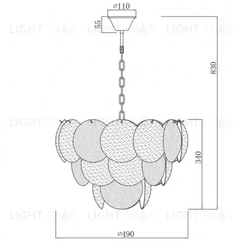 Подвесная люстра iLamp Rivoli 15617-9 CR+MULT 15617-9 CR+MULT