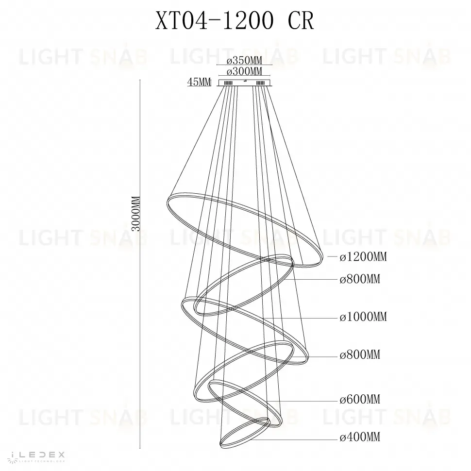 Подвесная люстра iLedex Axis XT04-D1200 CR XT04-D1200 CR