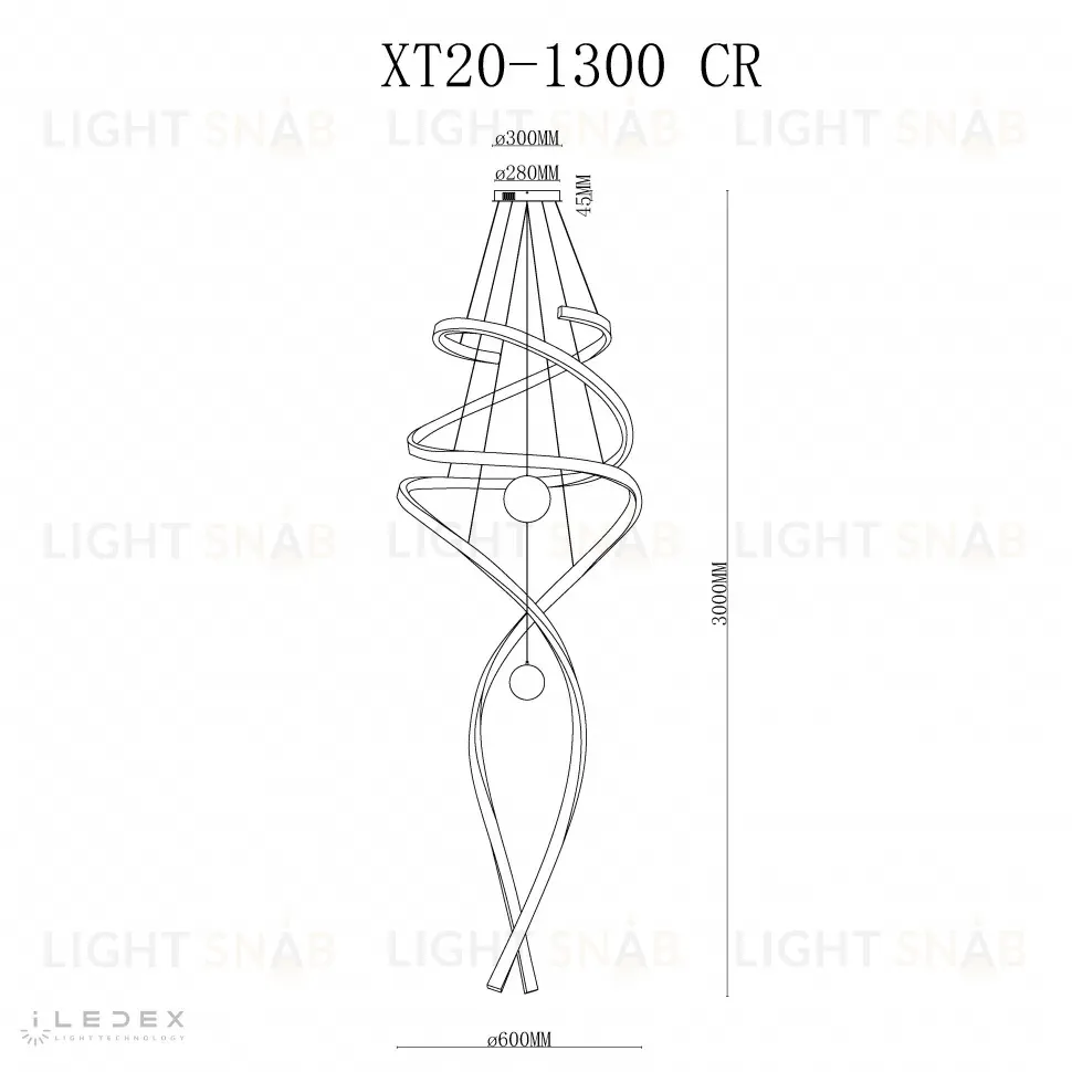Подвесная люстра iLedex Axis XT20-1300 CR XT20-1300 CR
