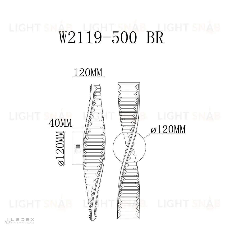 Настенный светильник iLedex Woodstock W2119-500 BR W2119-500 BR