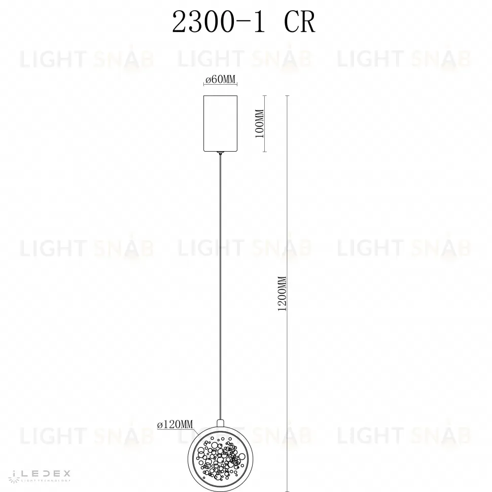 Подвесной светильник iLedex Sonos 2300-1 CR 2300-1 CR