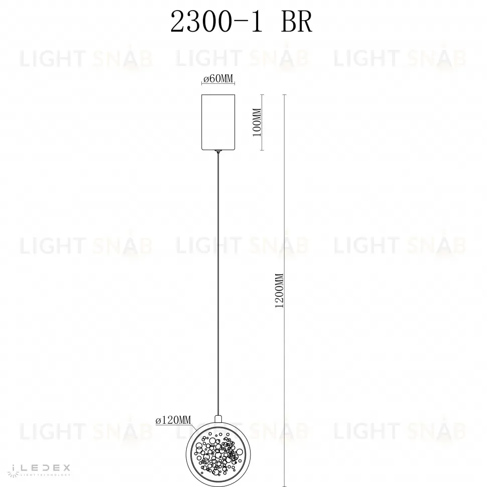 Подвесной светильник iLedex Sonos 2300-1 BR 2300-1 BR