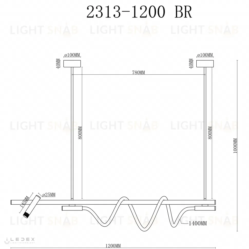 Подвесная люстра iLedex Cross 2313-1200 BR 2313-1200 BR