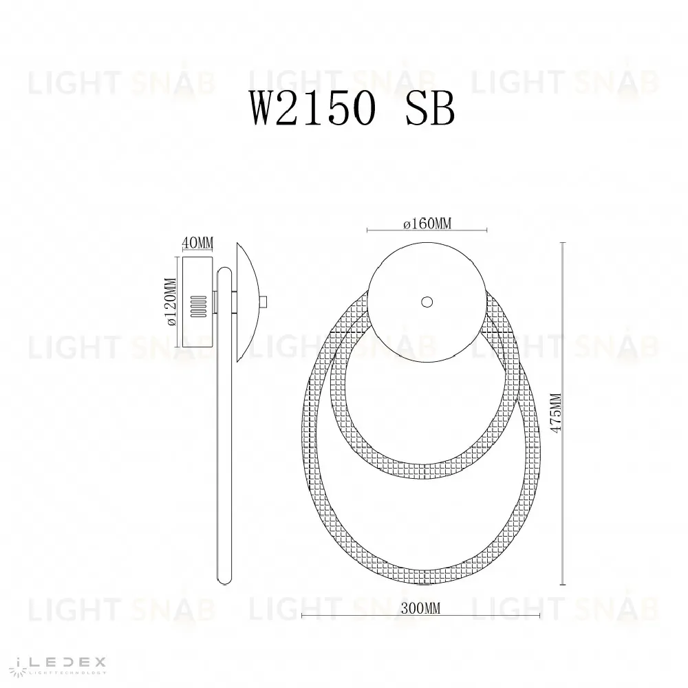 Настенный светильник iLedex Cross W2150 SB W2150 SB