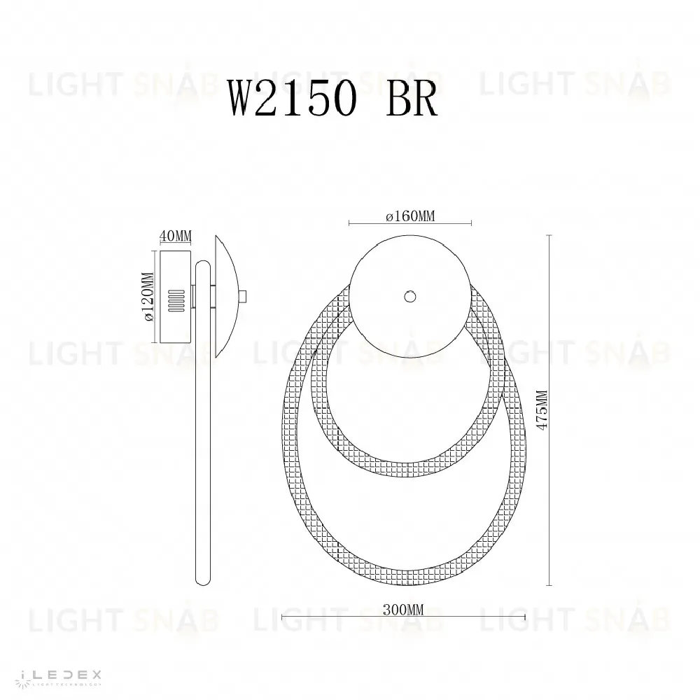 Настенный светильник iLedex Cross W2150 BR W2150 BR