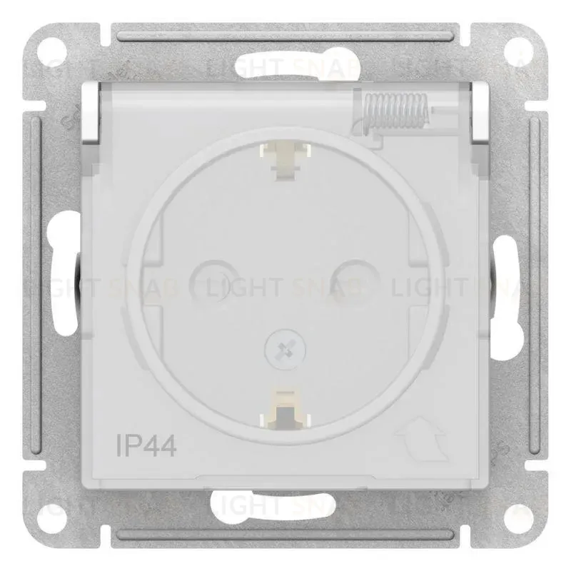 Розетка 2К+З Schneider Electric Atlas Design 16A 250V со шторками и крышкой белая ATN440146 ATN440146