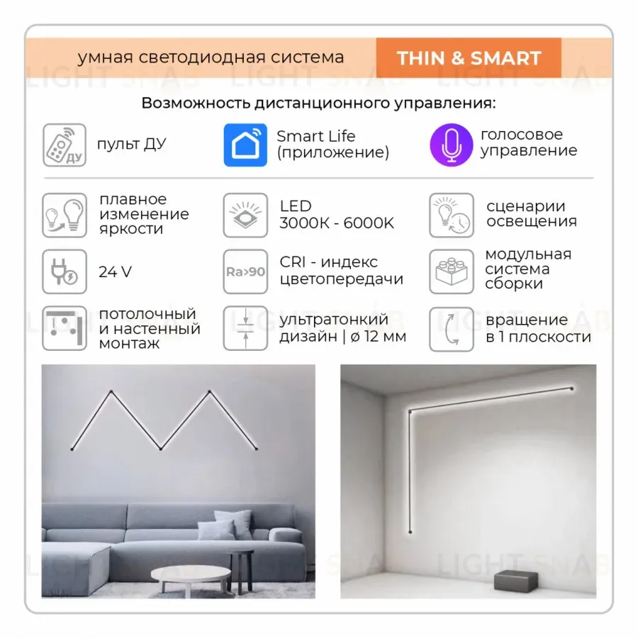 Настенно-потолочный светильник IMEX Thin & Smart IL.0060.5000-1000-WH IL.0060.5000-1000-WH