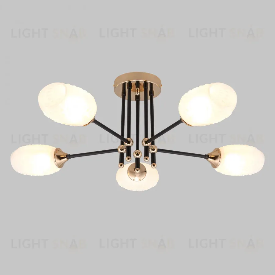 Потолочная люстра IMEX MD.4144-5-S-BK+FGD MD.4144-5-S-BK+FGD
