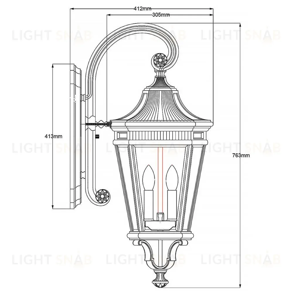 Уличный настенный светильник Feiss Cotswold lane FE-COTSLN2-L-BK FE-COTSLN2-L-BK